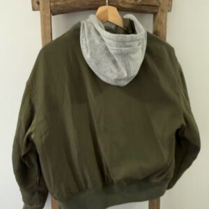 Vans Olive Green Jacket with Gray Hood